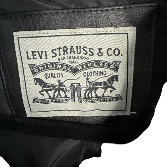 Levi's Oversized Faux Fur Sherpa Black Moto Jacket - Picture 2 of 10